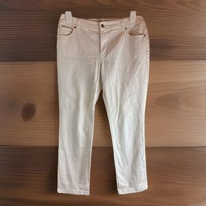Chico's Women's Denim Jeans Straight Leg Stretch White Size 1.5(10)
